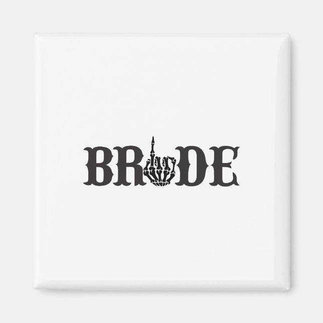 Halloween Couple Bride Groom Skeleton Matching Bri Magnet (Front)
