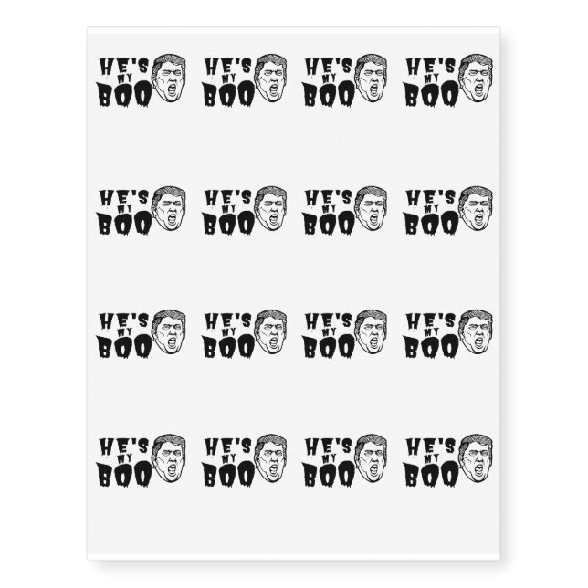 Halloween Couples Funny sHe's My Boo Ghost Temporary Tattoos (Front)