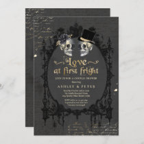 Halloween Couples Shower Engagement Gothic Skull  Invitation
