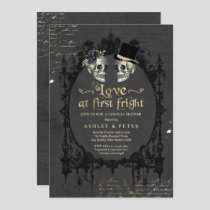 Halloween Couples Shower Engagement Gothic Skull Invitation