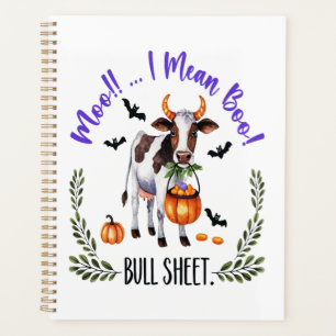 Halloween Cow Bull Sheet Planner