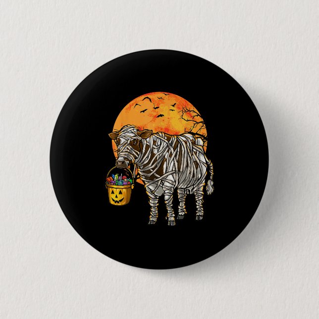 Halloween Cow Farmer  Button (Front)