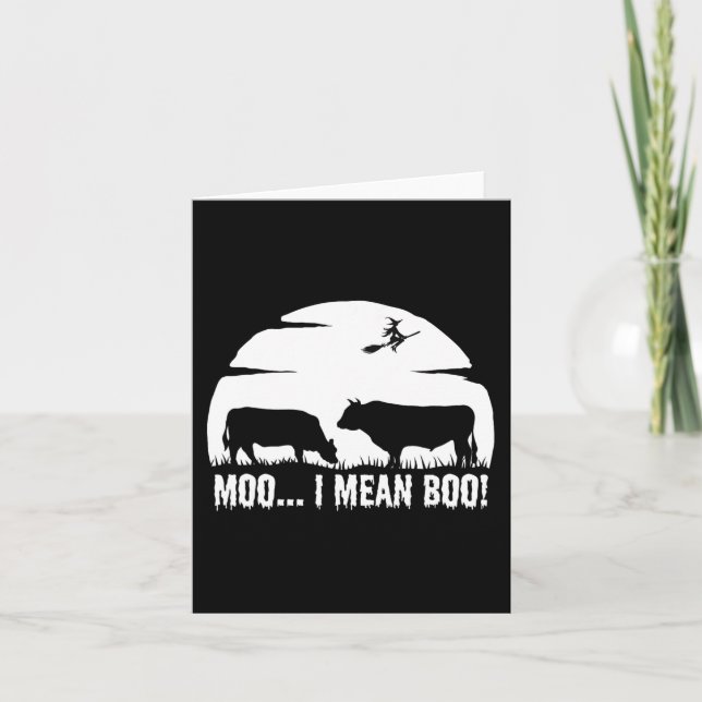 Halloween Cow Funny night legend dairy moo not boo Card (Front)