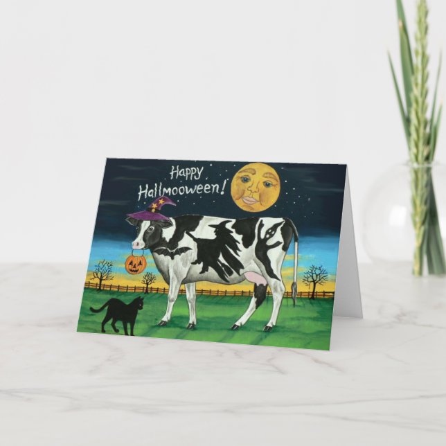 Halloween Cow Greeting Card (Front)