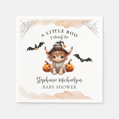 Halloween Cow Little Boo Baby Shower Napkins