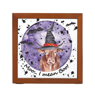 Halloween Cow Moo I Mean Boo Funny Desk Organizer