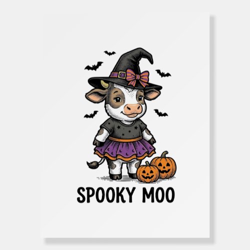 Halloween Cow Shirt Cute Witch Calf Engraving Art Foam Board