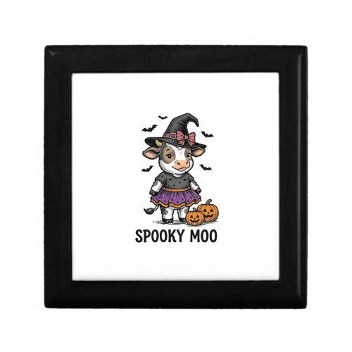 Halloween Cow Shirt Cute Witch Calf Engraving Art Gift Box