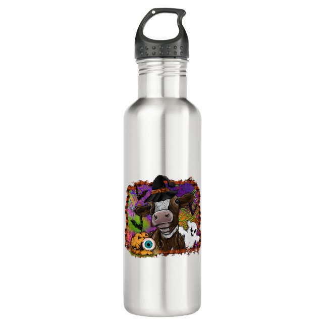 Halloween Cow Stainless Steel Water Bottle (Front)