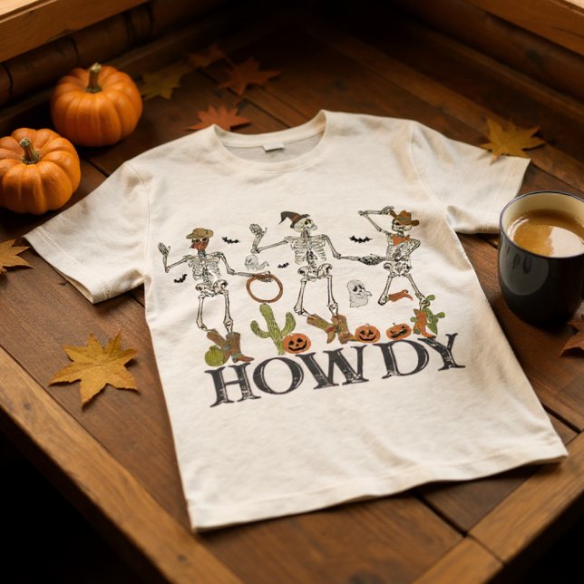 Halloween Cowboy Desert Skeleton Funny Tri-Blend Shirt (Creator Uploaded)