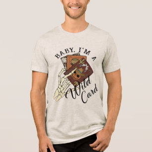 Halloween Cowboy Desert Skeleton Funny Tri-Blend Shirt
