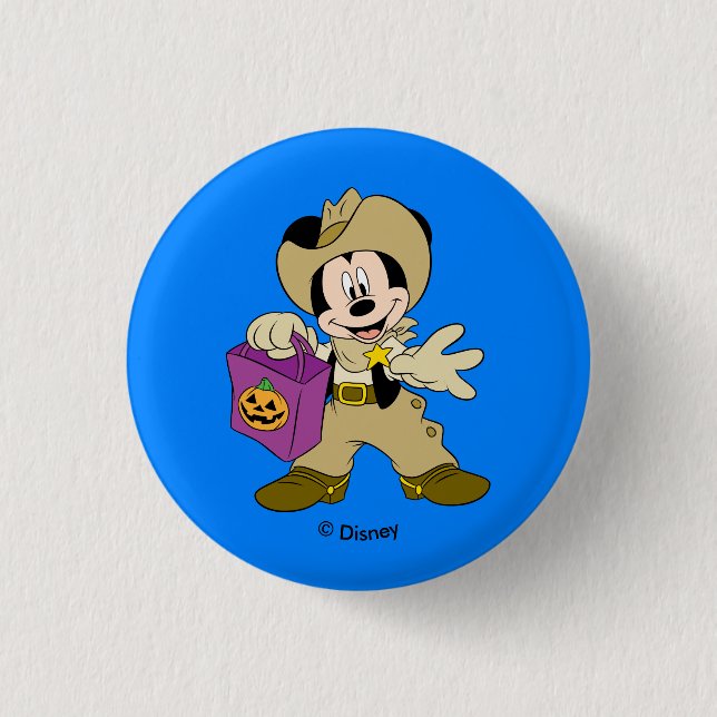 Halloween Cowboy Mickey Button (Front)