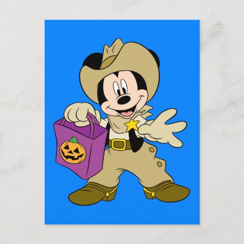 Halloween Cowboy Mickey Postcard