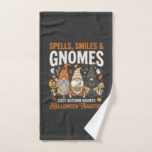 Halloween Cozy Gnome Gathering Hand Towel