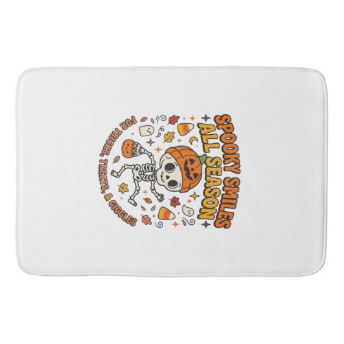 Halloween Cozy Skeleton Celebration Bath Mat