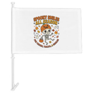 Halloween Cozy Skeleton Celebration Car Flag