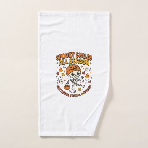 Halloween Cozy Skeleton Celebration Hand Towel