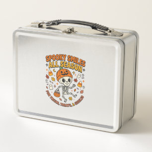 Halloween Cozy Skeleton Celebration Metal Lunch Box