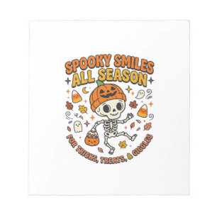 Halloween Cozy Skeleton Celebration Notepad