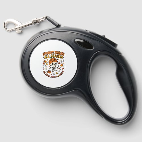 Halloween Cozy Skeleton Celebration Retractable Pet Leash