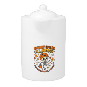 Halloween Cozy Skeleton Celebration Teapot