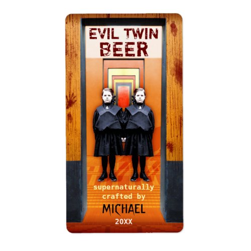 Halloween Craft Beer Bottle Evil Twin Brew Custom Label