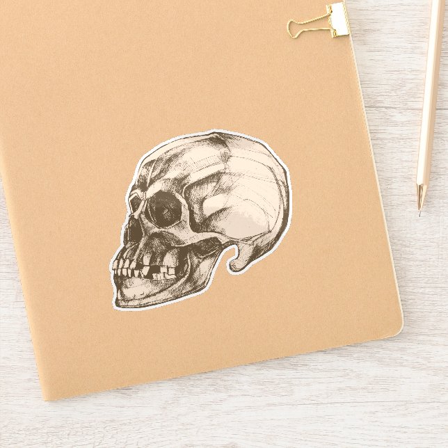 Halloween Cranium Vinyl Sticker (Notebook)