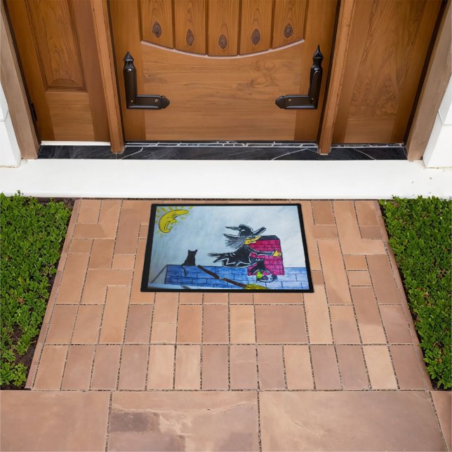 HALLOWEEN CRASHED WITCH  DOORMAT (Outdoor)