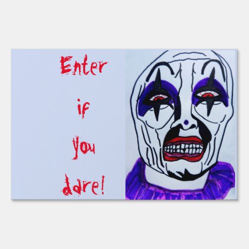 HALLOWEEN CRAZY CLOWN yard sign