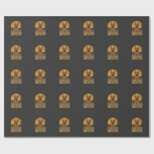 Halloween Crazy German Shepherd Witch Design Wrapping Paper