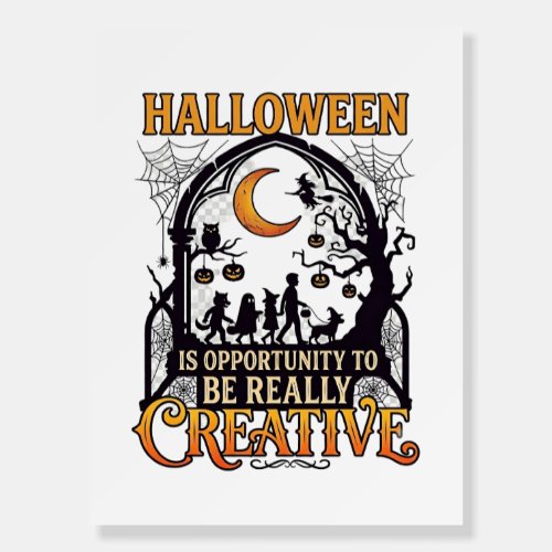Halloween Creative Kids Silhouette Crescent Moon W Foam Board