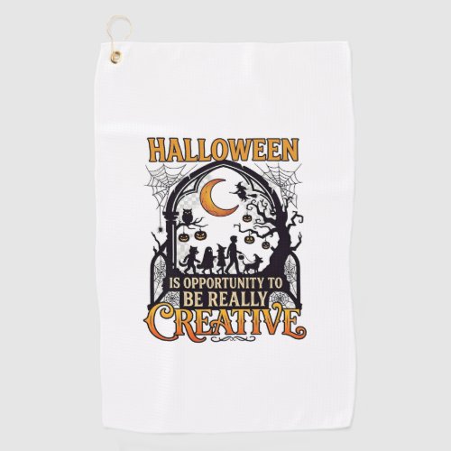 Halloween Creative Kids Silhouette Crescent Moon W Golf Towel