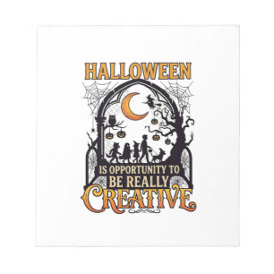 Halloween Creative Kids Silhouette Crescent Moon W Notepad