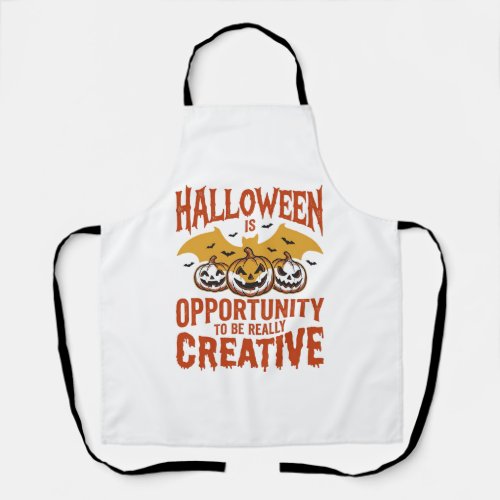 Halloween Creative Pumpkin Bat Vintage Vector Desi Apron