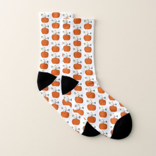 Halloween Creative Pumpkin Vegetable Design   Socks