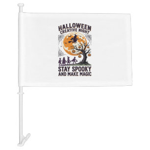 Halloween Creative Shirt Vintage Spooky Moon Art_1 Car Flag