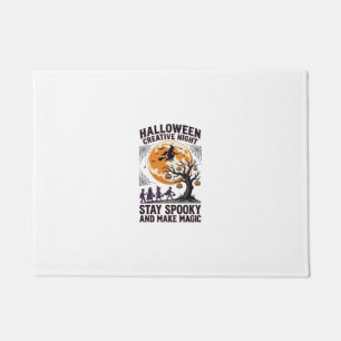Halloween Creative Shirt Vintage Spooky Moon Art_1 Doormat