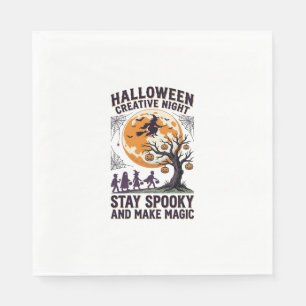 Halloween Creative Shirt Vintage Spooky Moon Art_1 Napkins