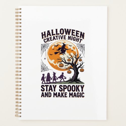 Halloween Creative Shirt Vintage Spooky Moon Art_1 Planner