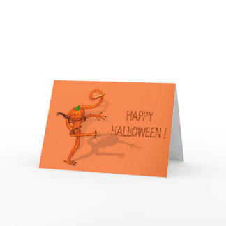 Halloween Creature From Galaxy Pumpkin Card