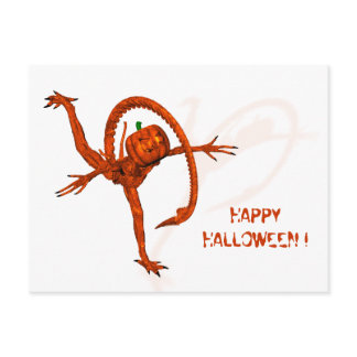 Halloween Creature From Galaxy Pumpkin Postcard