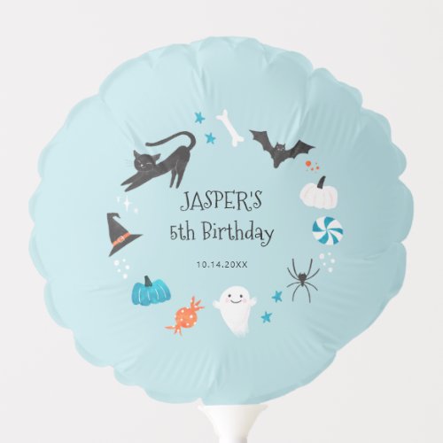 Halloween Creatures Blue Birthday Party Balloon