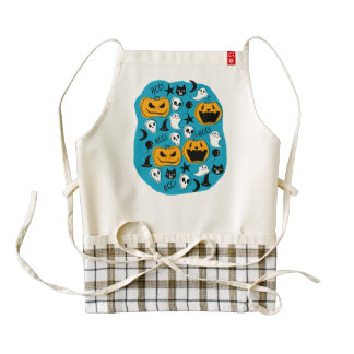 Halloween Creatures Illustration Zazzle HEART Apron