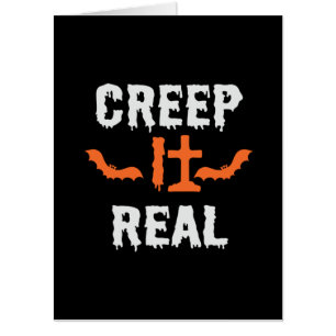 Halloween Creep It Real Funny Bat Birthday Card
