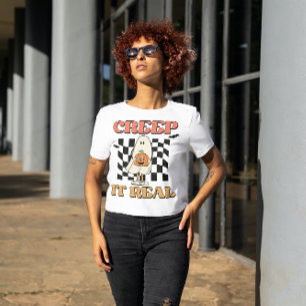 HALLOWEEN CREEP IT REAL GHOST 👻 & PUMPKIN 🎃 T-Shirt