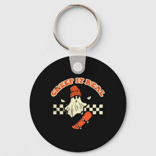 Halloween Creep It Real Ghost Skater Costume Men B Keychain