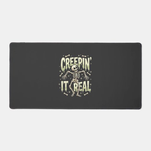 Halloween Creepin It Real Dancing Skeleton Design Desk Mat