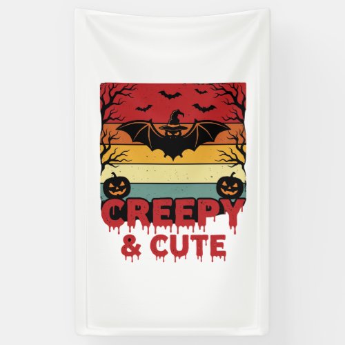 Halloween Creepy and Cute Vintage Bat Banner