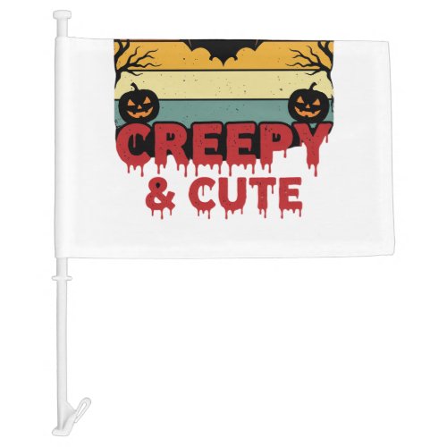 Halloween Creepy and Cute Vintage Bat Car Flag