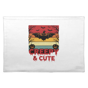 Halloween Creepy and Cute Vintage Bat Cloth Placemat